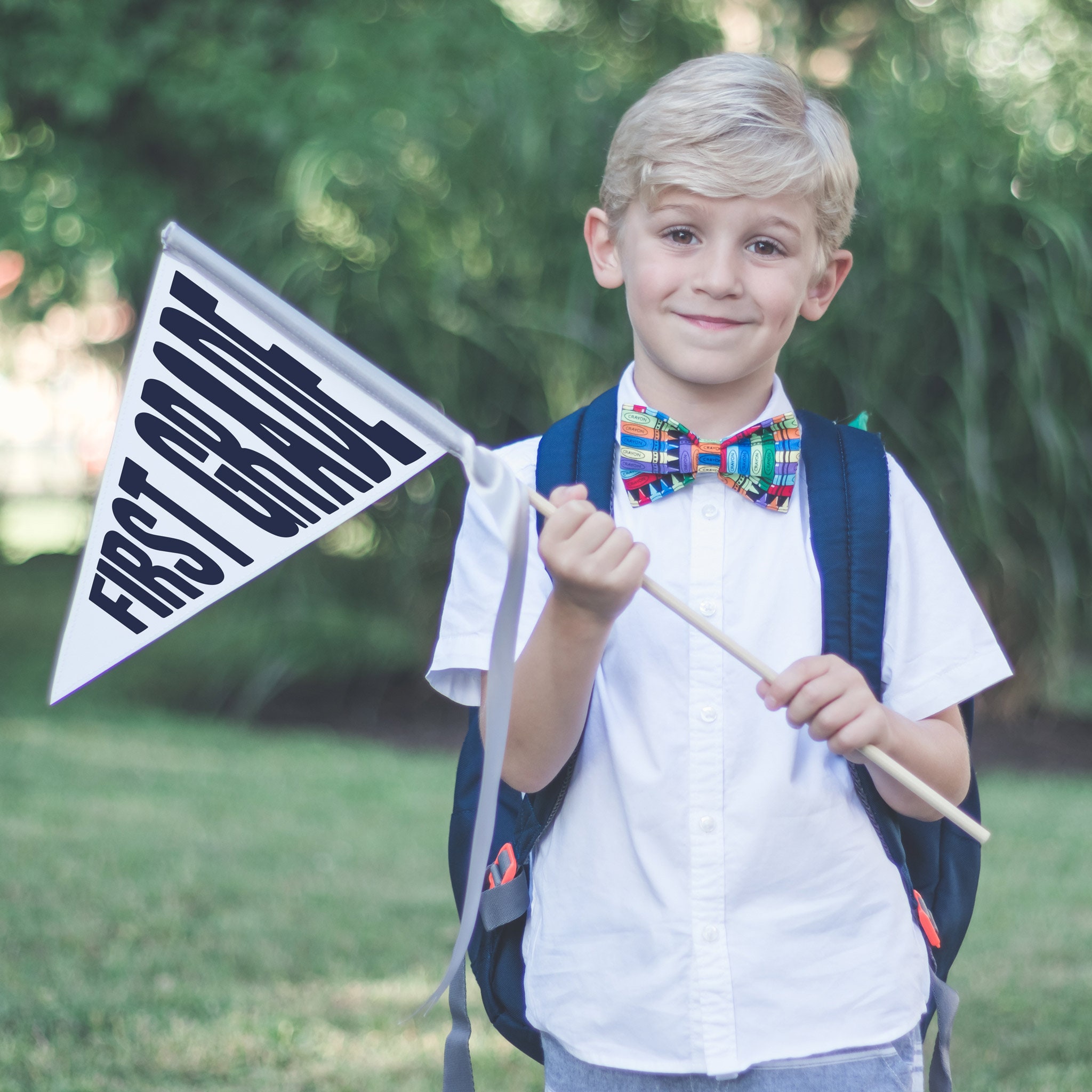 Panneau de Retour à L'école Fanion Drapeau | Panneau Du 1Er Jour d'école École Élémentaire 1Re Année