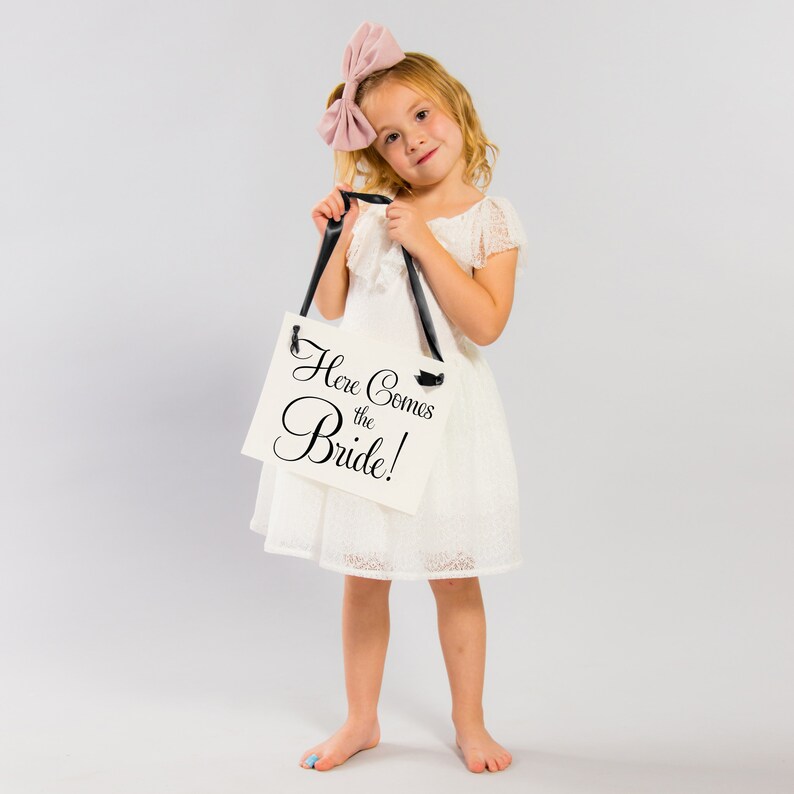 Here Comes the Bride Wedding Sign Ring Bearer Banner Flower Etsy