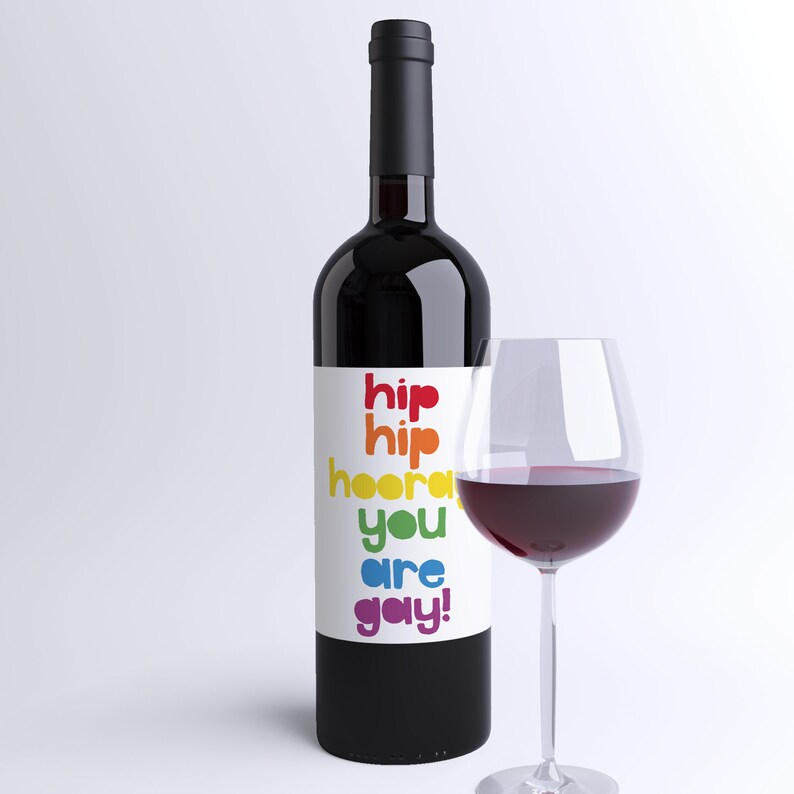 Gay Pride Wine Bottle Labels 4 Pack of Love Wins LGBTQ Etsy