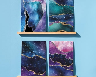 24-Pack Celestial Galaxy Greeting Cards with Sparkle Effect, Fantasy Notecard Set with Envelopes