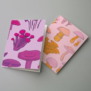 Lot de 24 cartes de voeux champignons - Funky Fungi Art pour les amoureux de la nature, cartes de correspondance botaniques, papeterie fantaisiste avec enveloppes