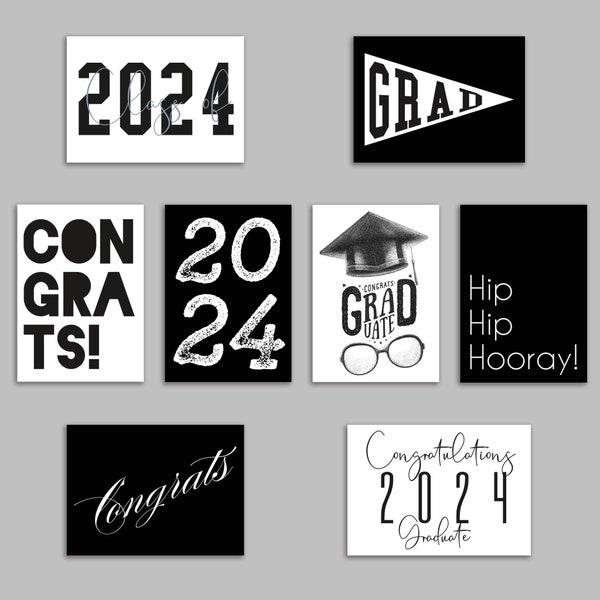 Class of 2024 Graduation Cards | Set of 24 Multi-Pack Congratulations Cards + Envelopes