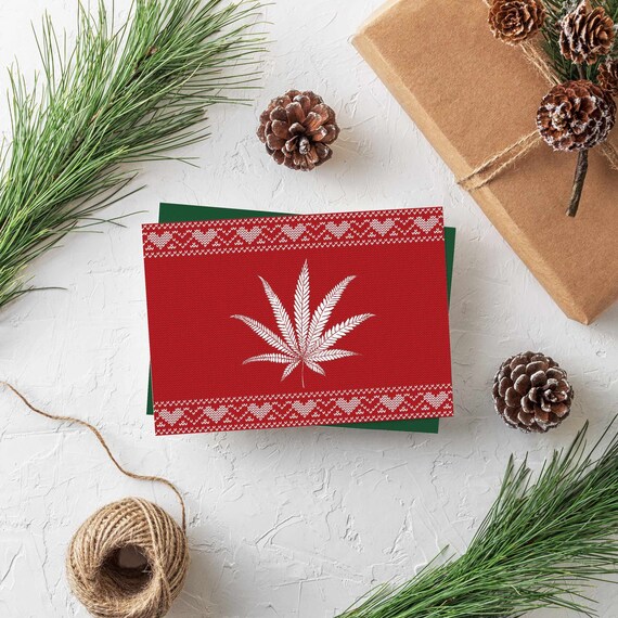 24 Cannabis Christmas Cards Blank Holiday Greeting Cards 6075 | Etsy