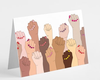 24-Pack Unity Notecards, Diverse Fist-Bump Greeting Cards, Inclusive Solidarity Notes
