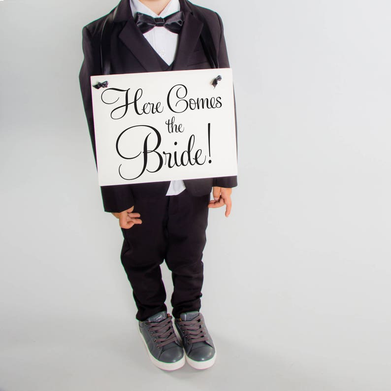 Here Comes the Bride Wedding Sign Ring Bearer Banner Flower Etsy