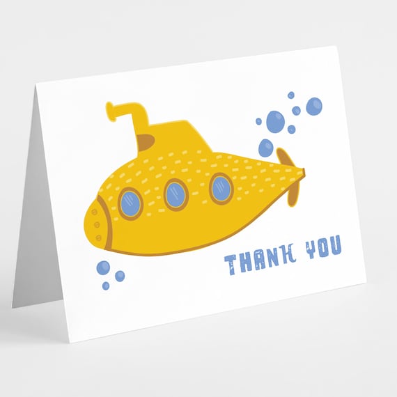 24 enfants cartes de remerciement sous-marin sous leau garçon