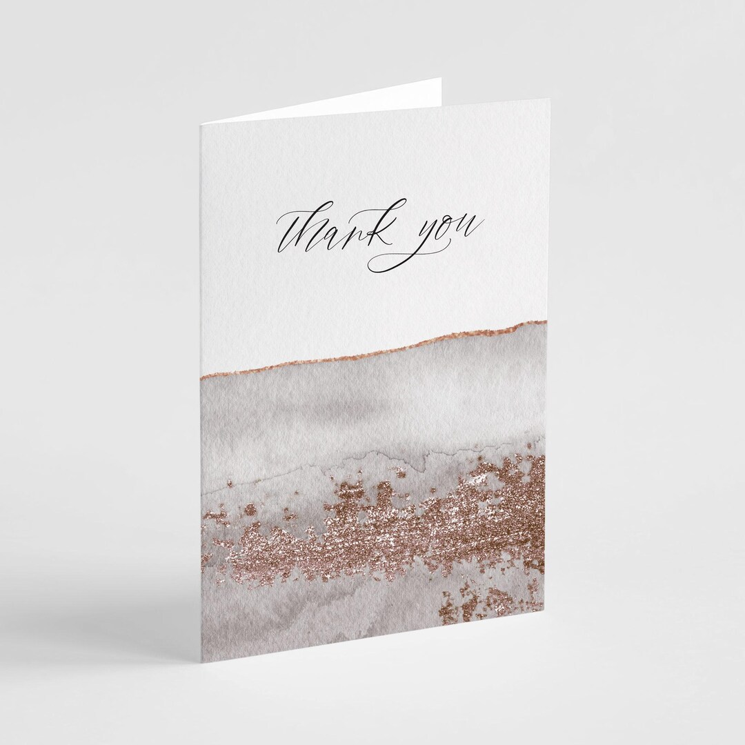 Elegant Thank You Cards With Glitter Design - Boxed Set of 24 Blank ...