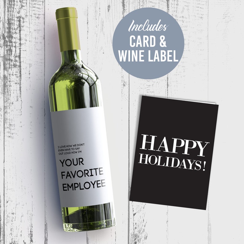 Funny Boss Gift Christmas Card Wine Label I Love How We Etsy