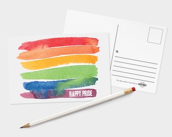 32 Radiant Rainbow Happy Pride Postcards, Celebratory Set of LGBTQ+ Pride Stationery