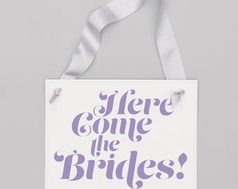 Queer Wedding Decor | Lesbian Ceremony Ring Bearer Banner | Here Come the Brides