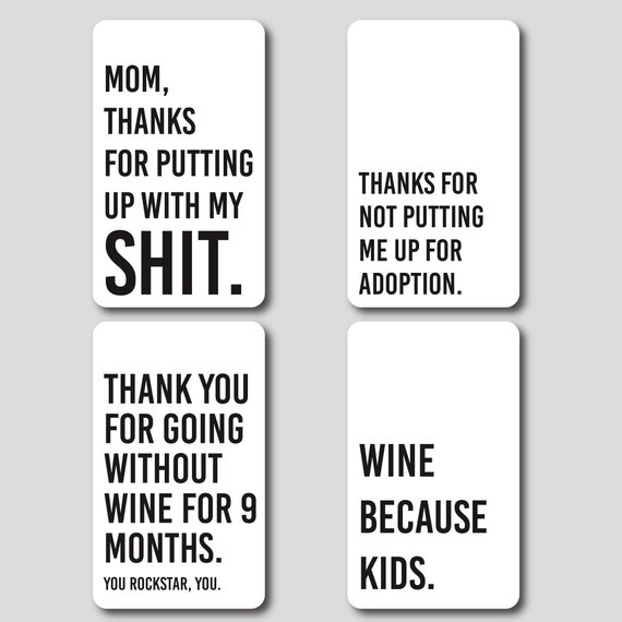 Peel /& Stick Wine Labels 4 Wine Bottle Labels Mom Present Thanks For Doing It With Dad Funny Mothers Day Wine Stickers No Matter What Life Throws At You At Least You Dont Have Ugly Kids