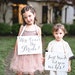 Set of 2 Wedding Signs Here Comes The Bride + Just Wait Til You See Her | Ring Bearer Flower Girl Ceremony Banners 2143 