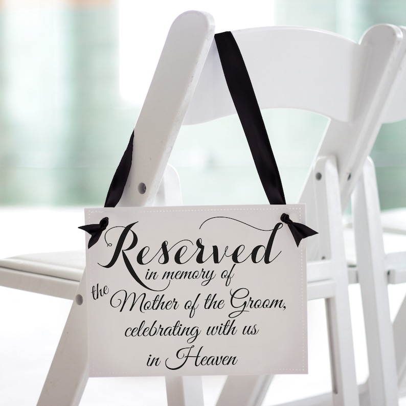 Mother of the Groom Memorial Sign Reserved in Memory of - Etsy