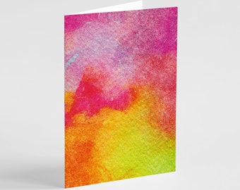 24-Pack Rainbow Watercolor Greeting Cards, Blank Vibrant Note Cards with Envelopes