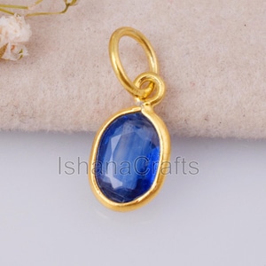 Handmade 18k Solid Gold Kyanite Charm Pendant