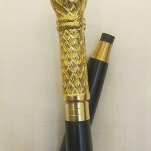 Walking Stick Carved Wooden Handmade Long Round Knob Designer Head Handle