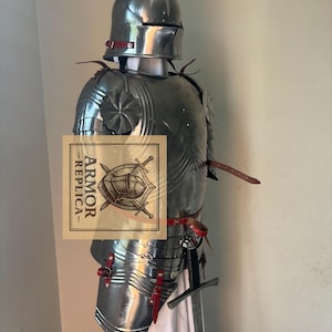 Gothic Body Armour with Sallet Helmet and Bevour – Hand-Forged Metal Armour, for Medieval Reenactment, LARP & Cosplay Gothic armor set