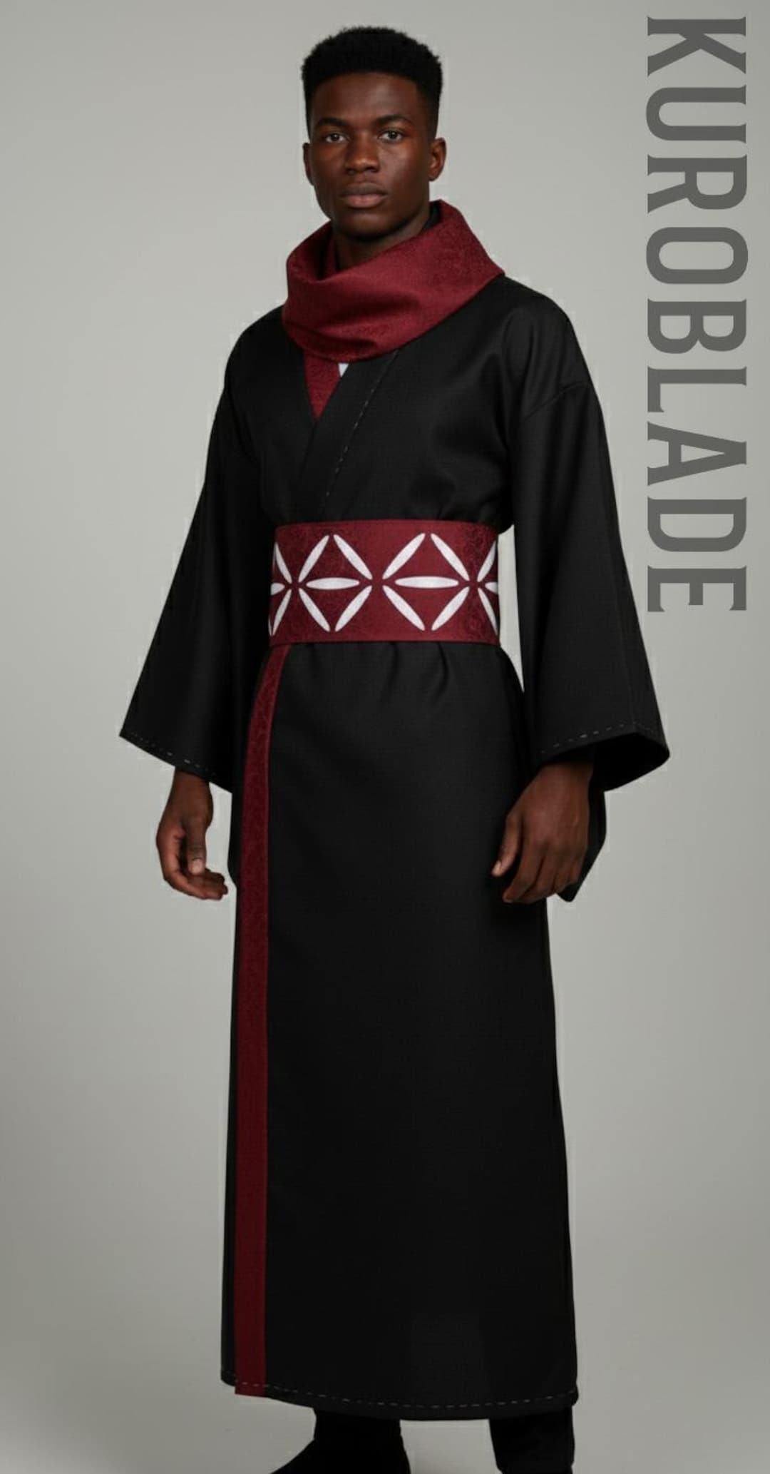 Sukuna Inspired Kimono Robe | Black and Maroon Cosplay Jacket | Jujutsu ...