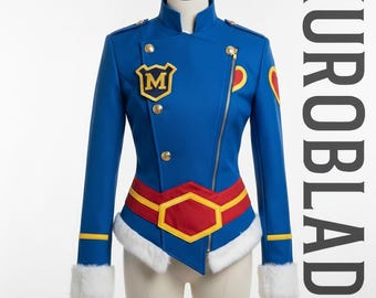 Chaqueta de uniforme de cosplay de Maomao con cola / Disfraz militar azul / Chaqueta de gato inspirada en The Apothecary Diaries / Traje de convención de anime