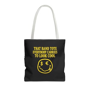 Inspired premium Nirvana tote bag music gift for him nirvana bag rock music bag birthday gift for her best friend gift grunge tote bag