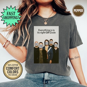 Inspired Radiohead T-Shirt: &quot;Everything In Its Right QR Code&quot; Design