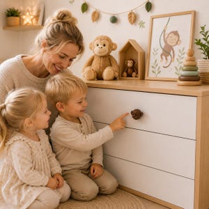 Meubelgrepen in de vorm van apen voor kinderkamers – Set van 2 dierengrepen