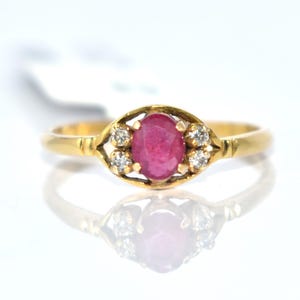 Natural Ruby & Diamond Ring Available in Both Gold And Silver Special Design Best Quality At Best Price