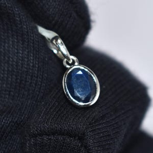 14K Gold Sapphire Necklace, September Birthstone, Oval Cut Blue Gemstone Necklace, Minimalist Sapphire Charm Necklace, Birthstone Necklace
