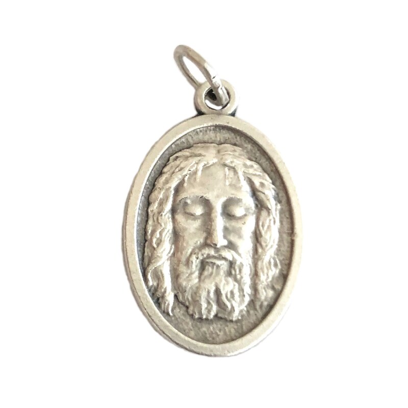 925 Sterling Silver Holy Face Medal – Italian Art Charm, 1 Inch, No Stone, I G J