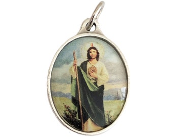 St Jude Color Pendant Medals Patron Saint of Lost Causes 1"