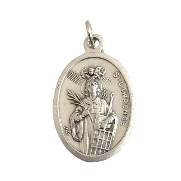 St Lawrence Medal Patron Saint of Students & Librarians 1"