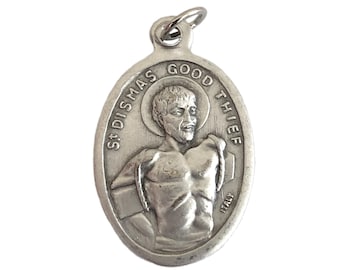 St Dismas Medals The Good Thief Catholic Patron Saint for Prisoners 1"