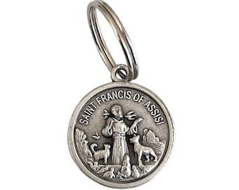 St Francis Pet Tags Catholic Saint Medal Dog & Cat Collar ID