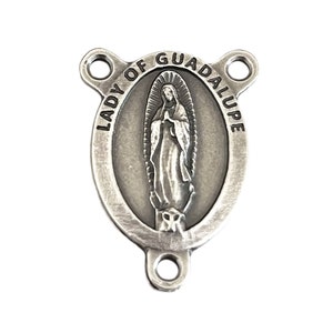 Our Lady of Guadalupe Centerpiece Catholic Rosary Connector 1-1/16&quot;