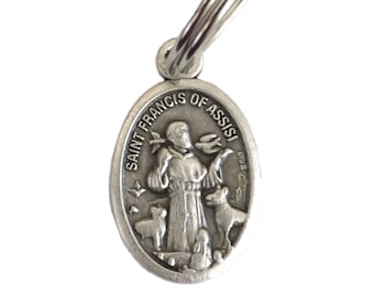 St Francis of Assisi Medal Patron Saint Pets Collar Tag