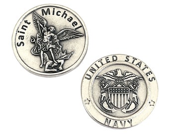 St Michael Pocket Token Coins Military Gifts USMC, Navy, Air Force, USCG