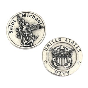 St Michael Pocket Token Coins Military Gifts USMC, Navy, Air Force, USCG