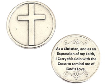 Cross Pocket Token Coin Christian Expression of Faith Gifts