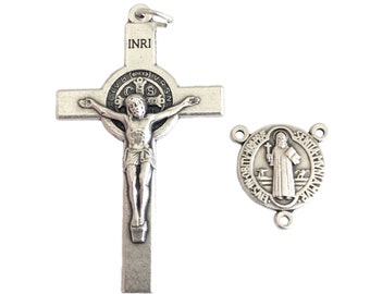 St Benedict Rosary Set Centerpiece & Crucifix Pendant 2-1/8"