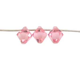 Swarovski Crystal Beads Bicone Top Drilled Light Rose Pink 6mm 6301