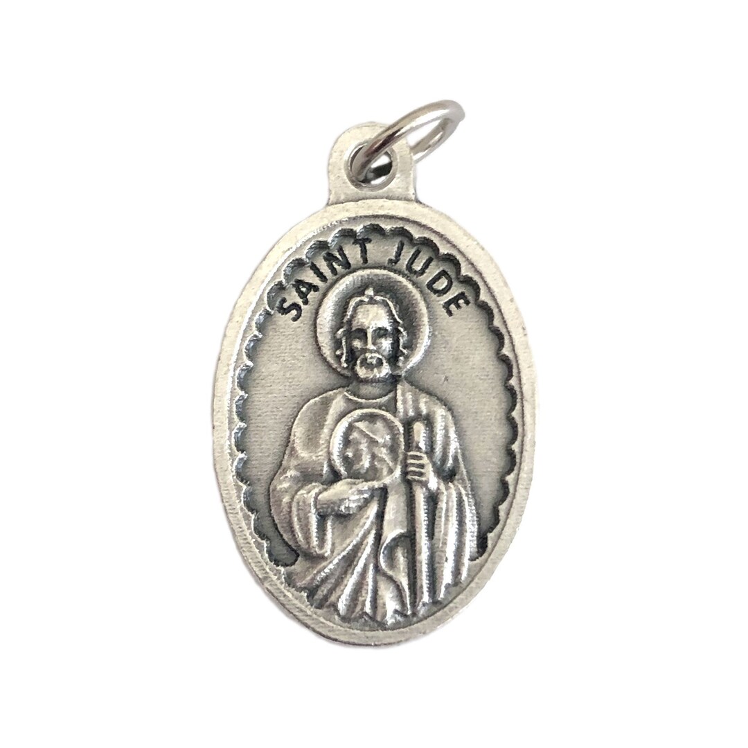 St Jude Pendant Medal Catholic Patron Saint of Lost Causes 1-1/8" - Etsy