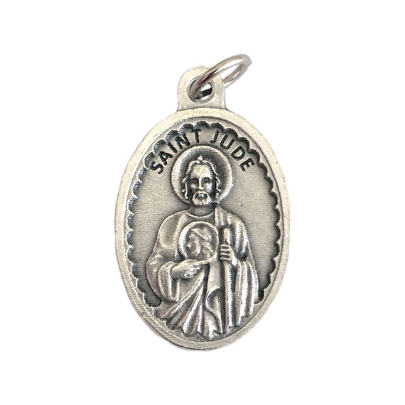 St Jude Pendant Medal Catholic Patron Saint of Lost Causes 1 1 8 Etsy