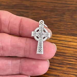 Celtic Cross Pendant Charm Irish Trinity Knot Christian Jewelry 15/16 image 2