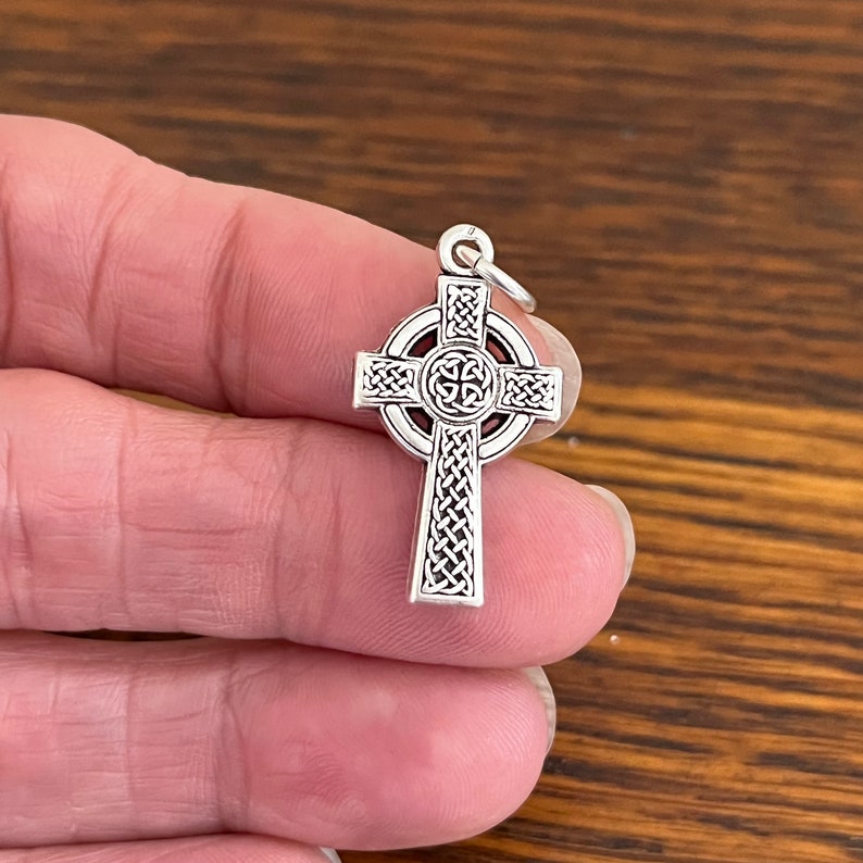 Celtic Cross Pendant Charm Irish Trinity Knot Christian Jewelry 15/16 image 2