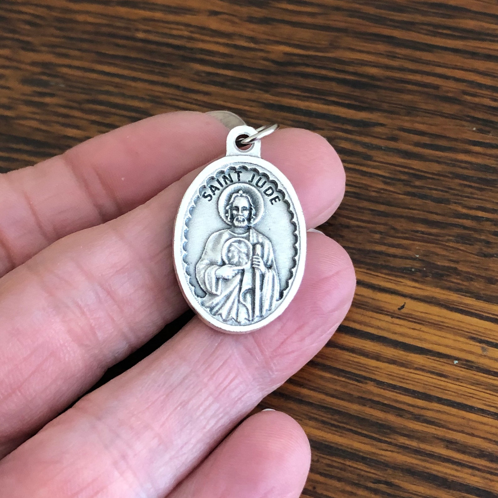 St Jude Pendant Medal Catholic Patron Saint of Lost Causes 1-1/8" - Etsy