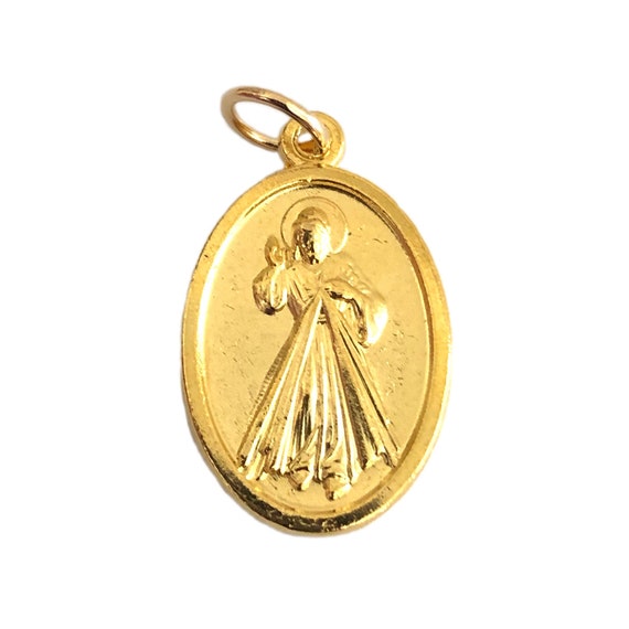 Buy Divine Mercy Medal Jesus I Trust in You Gold Pendant Catholic