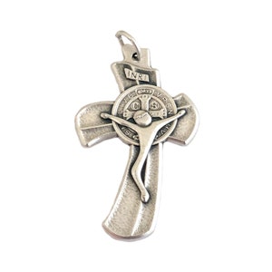 Modern St Benedict Crucifix Cross Pendant