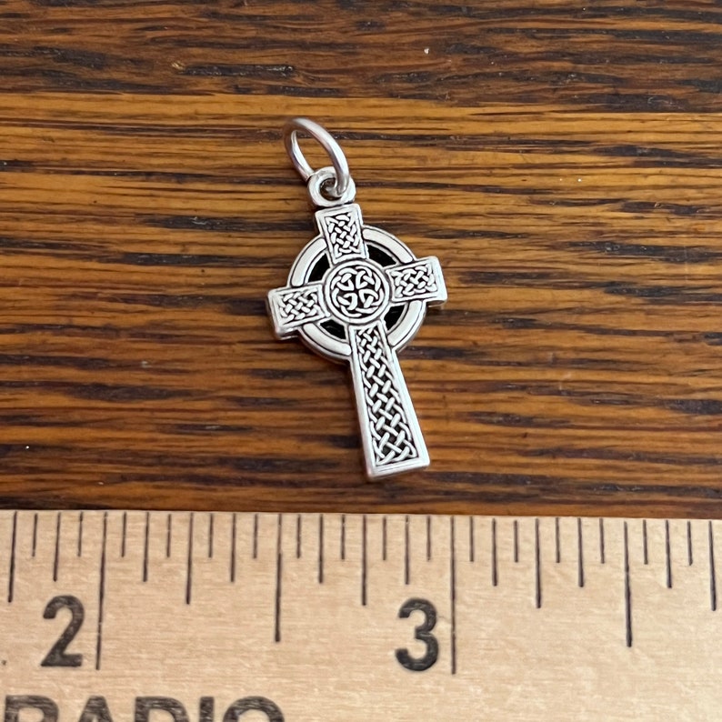 Celtic Cross Pendant Charm Irish Trinity Knot Christian Jewelry 15/16 image 3
