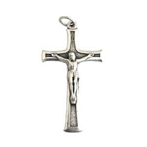 Jesus Crucifix Cross Pendant Textured Catholic Gifts Rosary Parts 1-5/8&quot;