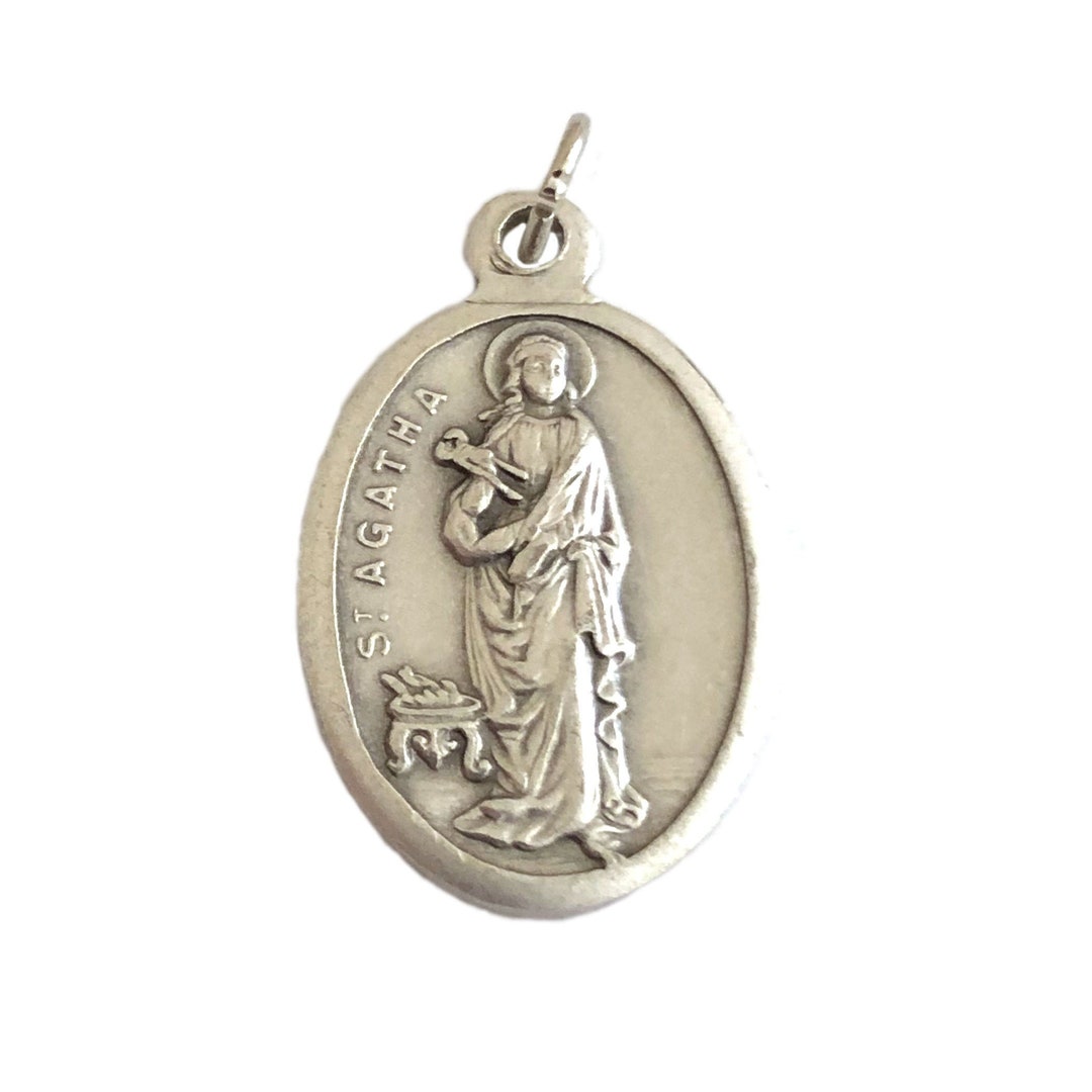 St Agatha Medals Catholic Patron Saint Nurses & Breast Cancer Etsy